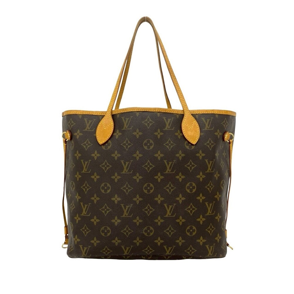 LOUIS VUITTON Authentic Brown Monogram Leather Neverfull MM Shoulder Bag